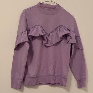 Topshop Lavender Ruffle Sweatshirt
